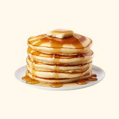 Picture of Golden brown pancakes topped